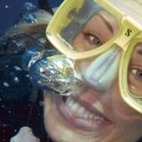 Close up of Master Scuba Diver in scuba mask